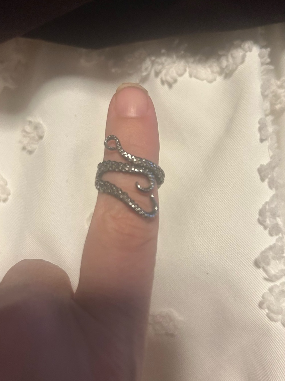 Silver Octopus Tentacle Wrap Ring - Women Jewelry